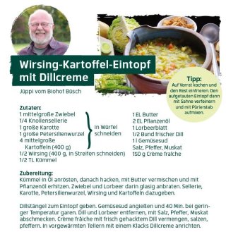 Februar - Wirsing-Kartoffel-Eintopf mit Dillcreme