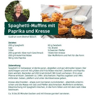 März - Spaghetti-Muffins mit Paprika und Kresse