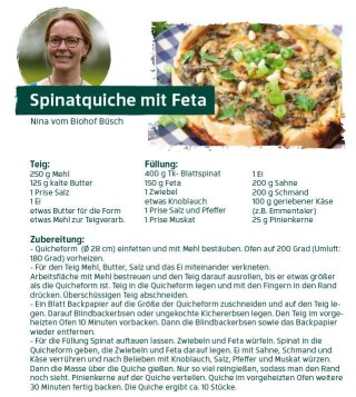 März - Spinatquiche mit Feta