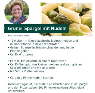Mai - Grüner Spargel mit Nudeln