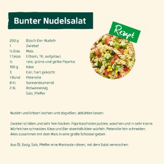 August - Bunter Nudelsalat