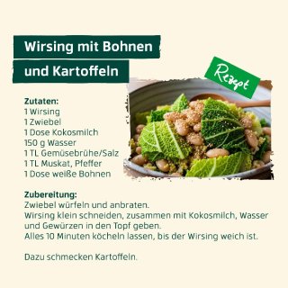 September - Wirsing mit Bohnen und Kartoffeln