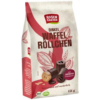 Dinkel Waffelröllchen Zartbitter