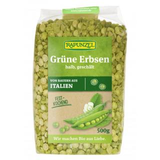 Grüne Erbsen halb, geschält