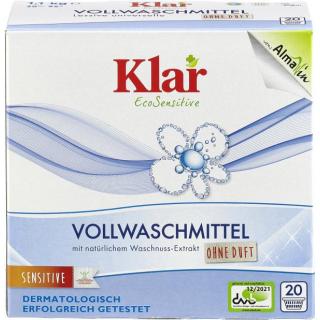 Klar Vollwaschmittel Pulver mit Waschnuss