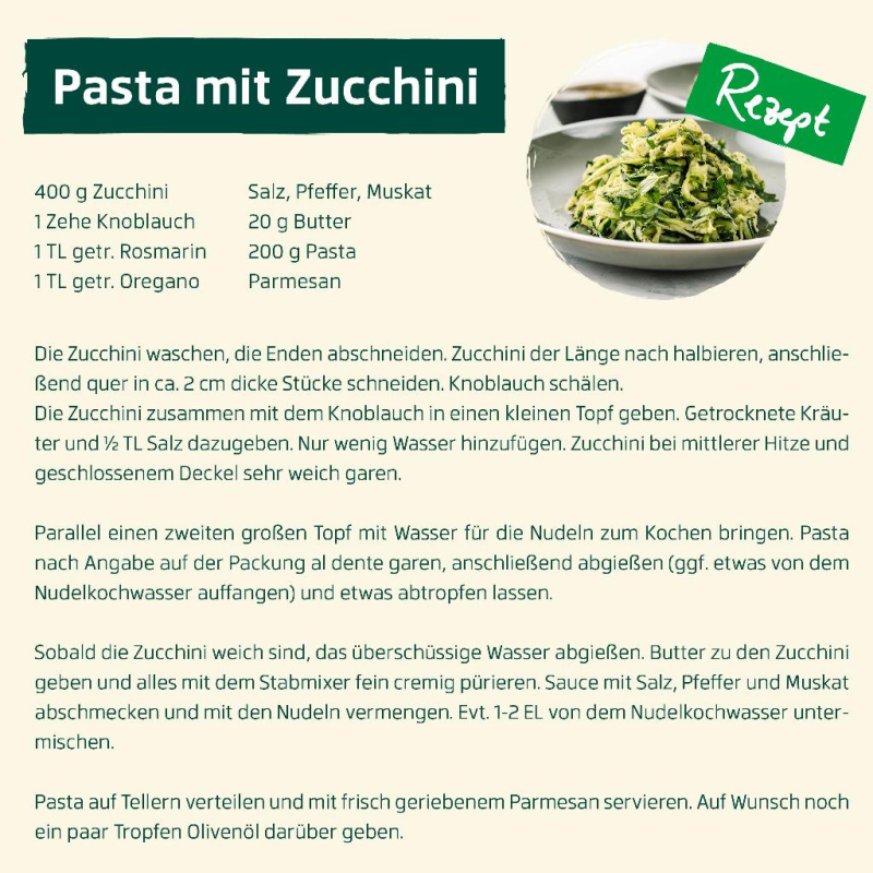 Juni - Pasta mit Zuccini