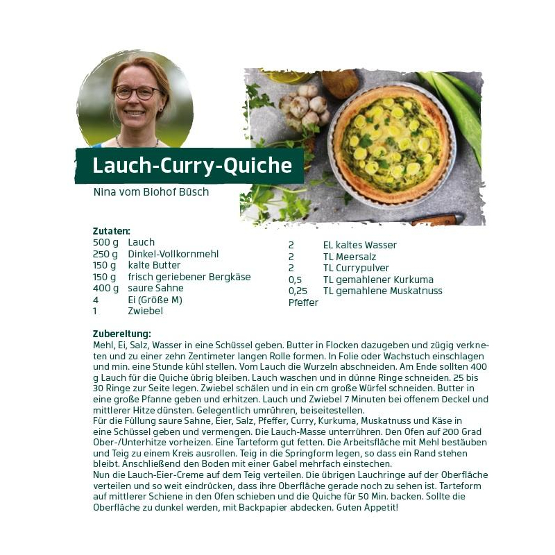 September - Lauch-Curry-Quiche