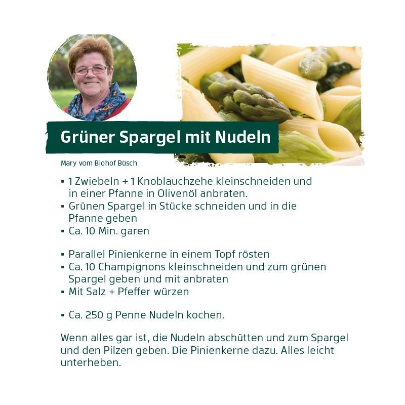 Mai - Grüner Spargel mit Nudeln