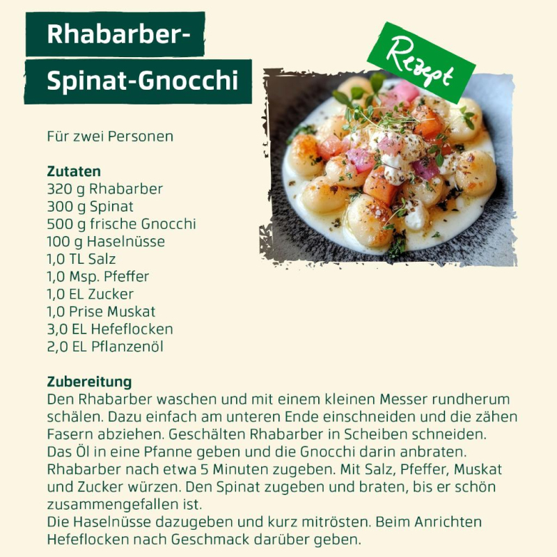 Mai - Rhabarber-Spinat-Gnocchi