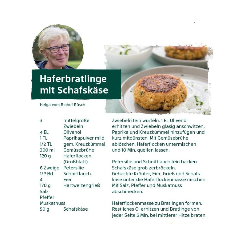 Oktober - Haferbratlinge mit Schafskäse
