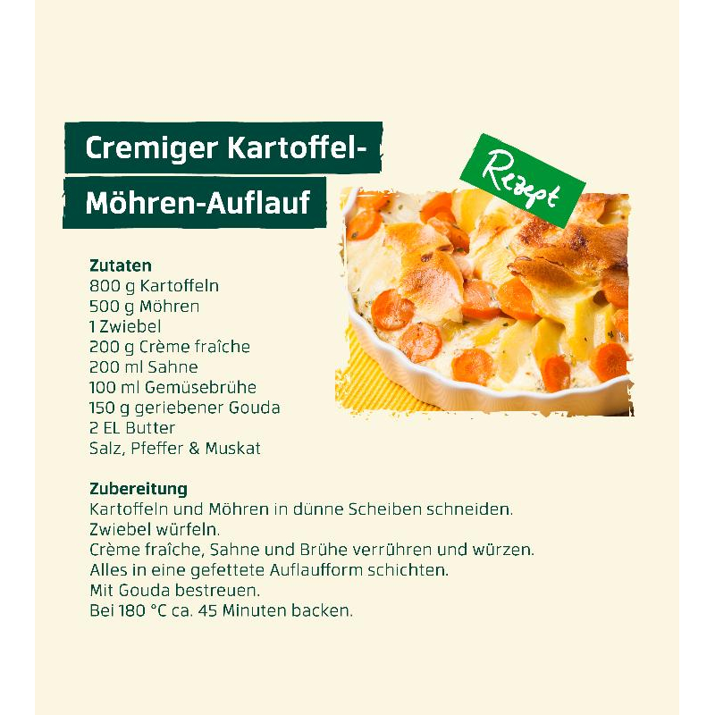 September - Cremiger Kartoffel-Möhren Auflauf