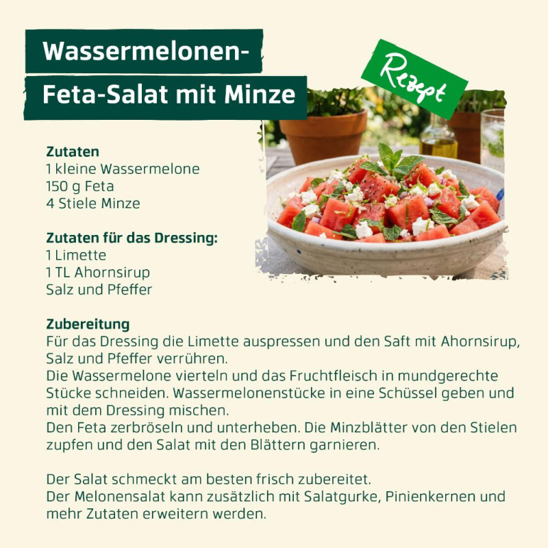 Juli - Wassermelonen-Feta-Salat