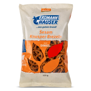 Dinkel-Knusperbrezel mit Sesam